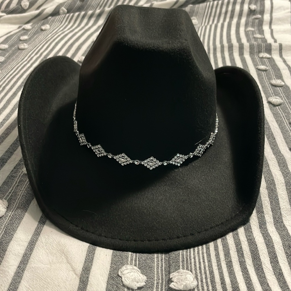 Black Western Hat with Silver Accent
